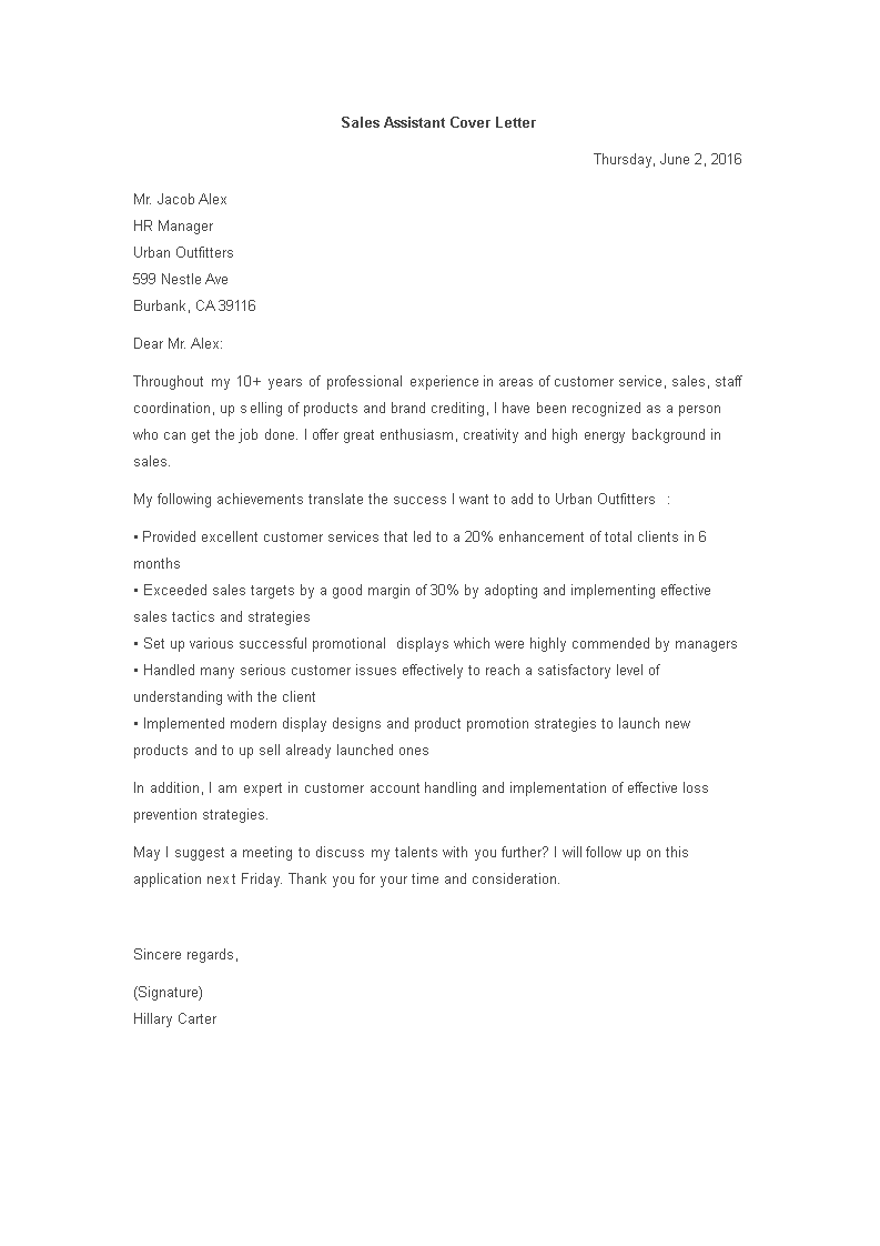 Sales Assistant downloadable-sales-letter-templates-for-2023