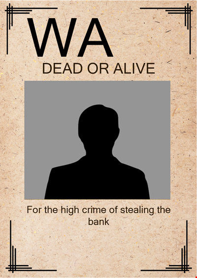Get Customizable Wanted Poster Template | TemplateLab