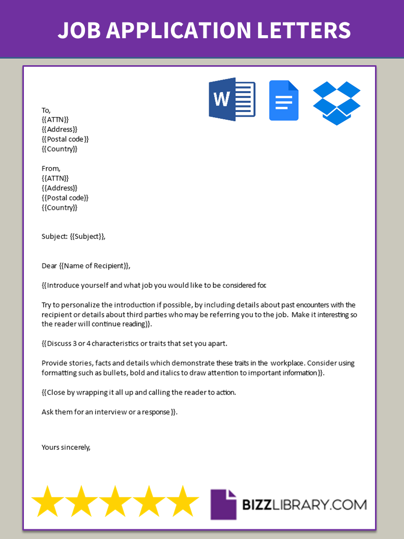 job application template example