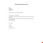 Credit Reference Request Letter example document template 