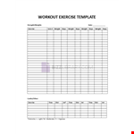 Workout Exercise example document template