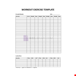 Workout Exercise example document template 