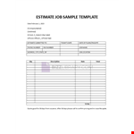 Estimate Job Sample template example document template