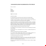 Recommendation Letter Fellowship example document template