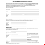 Online Purchase Order Form example document template