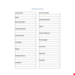 Executive Summary Template - Create a Comprehensive Company Mission Summary Now example document template