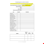 Generic Vehicle Checklist Template Word example document template 