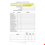 Generic Vehicle Checklist Template Word example document template