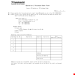 Quotation Purchase Order Form example document template 
