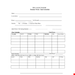 College Student Class Schedule Template example document template