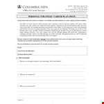 Create Your Personal Strategic Career Plan for Successful Career Advising example document template