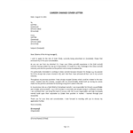 Career Change Cover Letter example document template