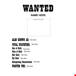 Create an Arresting Impression with our Old West Most Wanted Poster Templates example document template