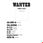 Create an Arresting Impression with our Old West Most Wanted Poster Templates example document template 