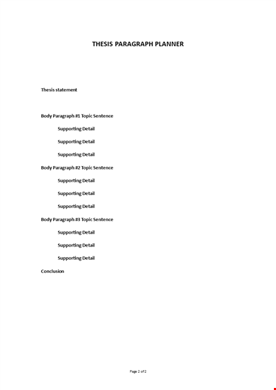 Thesis Paragraph Template