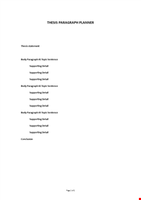 Thesis Paragraph Template