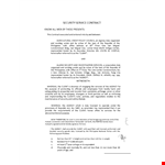 Security Service Contract Template - Protect Your Business with a Reliable Security Agency example document template