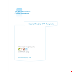 Social Media Request Proposal example document template