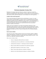 Performance Appraisal Development Plan