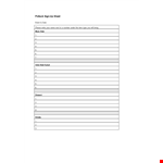 Effortlessly Organize Your Event with Our Sign Up Sheet Template - Perfect for Potlucks example document template 