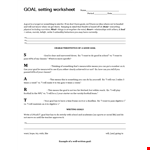 Effective Goal Setting Template for Achieving Success example document template