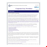 Corporate Gray Newsletter example document template