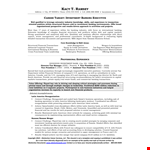 Financial & Banking | Investment Banking Operations Resume example document template