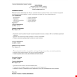Contract Administration Resume Example example document template