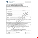 Electrical Work Receipt | Equipment, Person, Permit, Authorized example document template