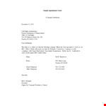 Construction Company Appointment Letter example document template 