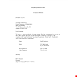 Construction Company Appointment Letter example document template