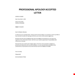 Accepting an apology with grace example document template