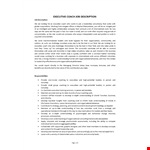 Executive Coach Job Description example document template