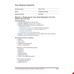 Employee Checklist Template: Streamline Your Department's Processes | Click & Download example document template