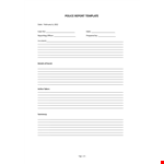 Police Report Template example document template