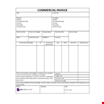 Commercial Invoice Sample Template example document template