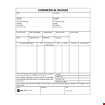 Commercial Invoice Sample Template example document template 
