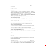 Job Performance Warning Letter Template example document template