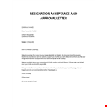 Resignation approval letter example document template