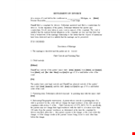 Divorce Agreement and Court Order for Child Support - Defendant example document template