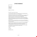 Reference Letter example document template