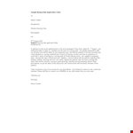 Sample Nursing Aide Job Application Letter example document template