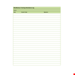 Training Attendance Log Template example document template