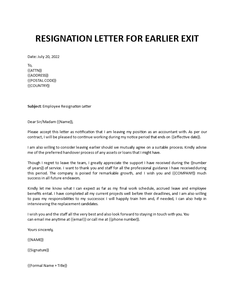 letter of resignation template Main Image letter of resignation template template