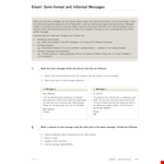 Write Professional Emails with Informal, Semi-Formal Email Signatures & Messages example document template