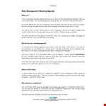 Effective Risk Management: Actionable Agenda Meeting example document template