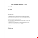 Complaint letter to bank example document template