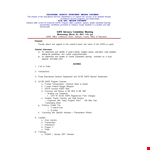 Safe Advisory Meeting Agenda example document template