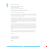 Recommendation Letter Template for Position at Company - Applicant Name example document template