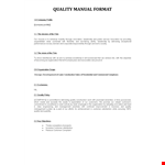 Quality Manual Template example document template 